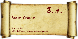 Baur Andor névjegykártya