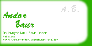 andor baur business card